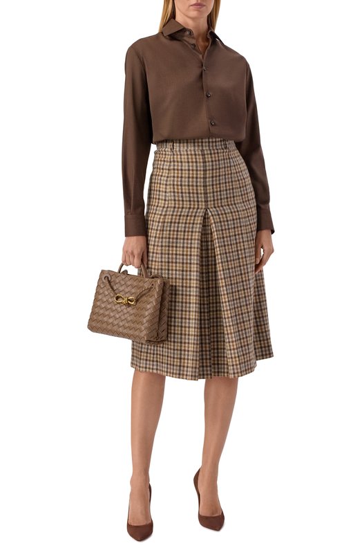 Шерстяная рубашка Loro Piana FAP7674 Коричневый  FAP7674 Фото 2