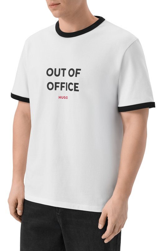 Хлопковая футболка HUGO 50556545 Белый  50556545 Фото 3
