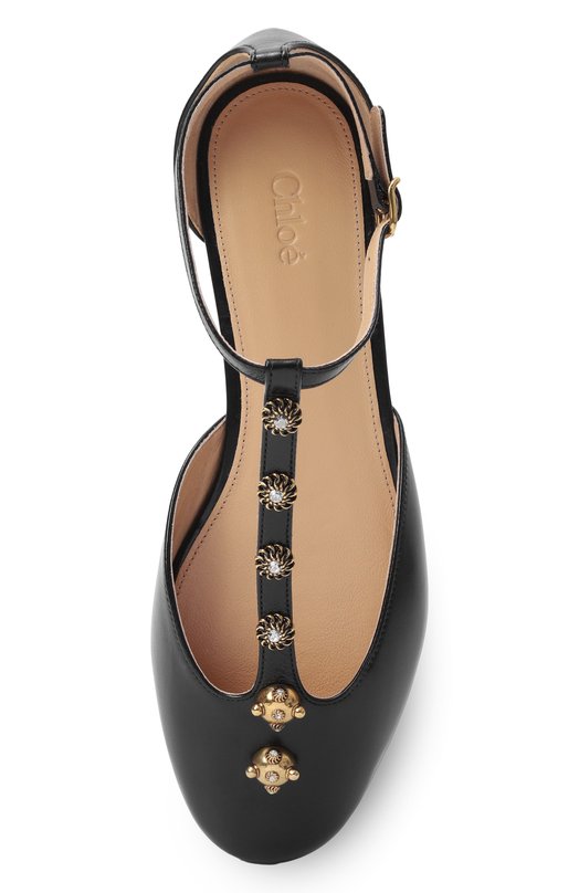 Кожаные балетки Celeste Chloé CH26S16KWP Чёрный  CH26S16KWP Фото 6