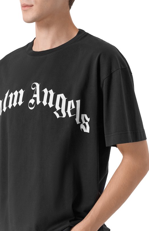 Хлопковая футболка Palm Angels PMAA109F25JER003 Чёрный  PMAA109F25JER003 Фото 5