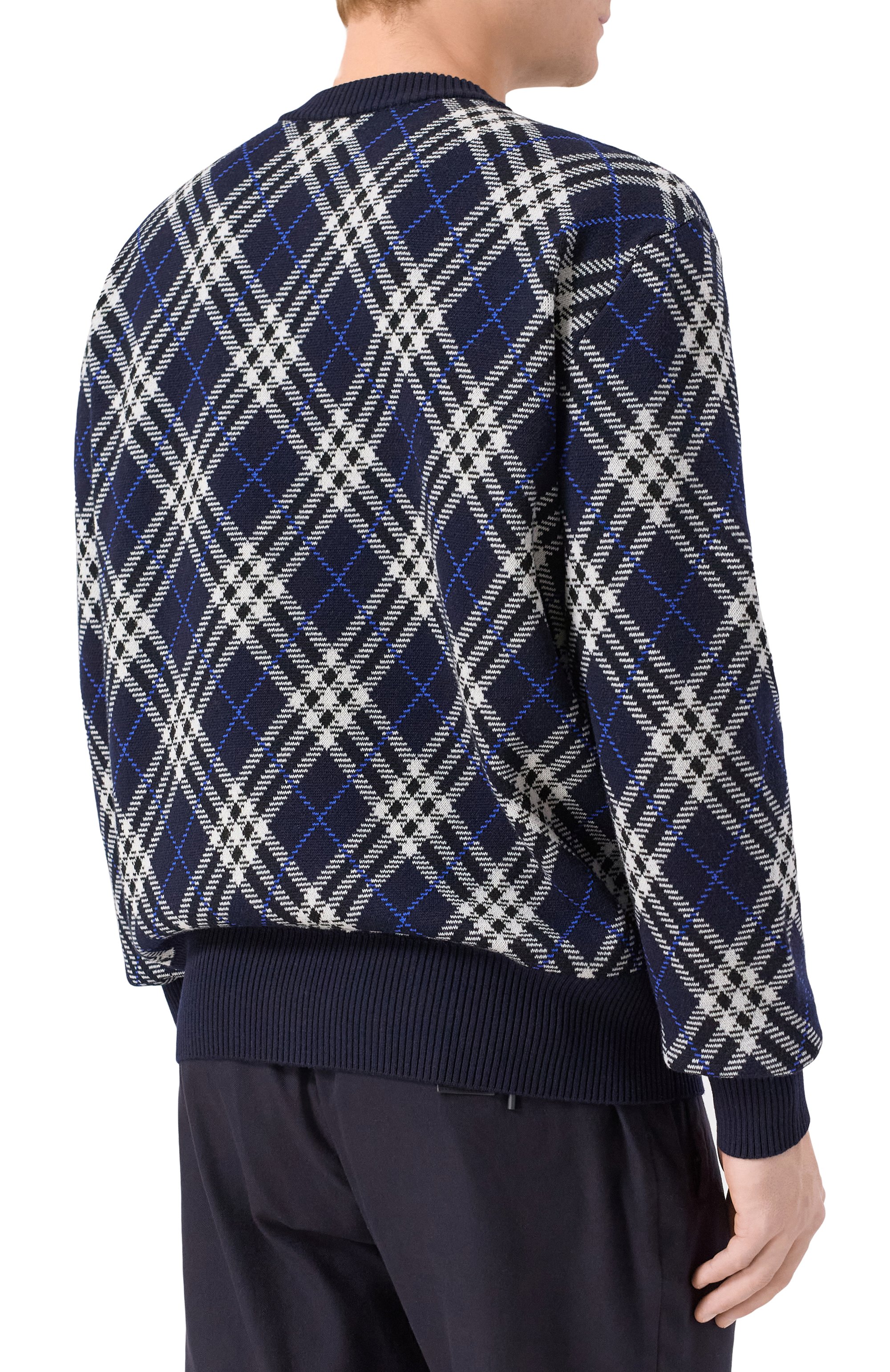 Шерстяной джемпер BURBERRY темно-синего цвета по цене 143500 руб., арт. 8110614, фото 4 Шерстяной джемпер BURBERRY, арт. 8110614, фото 4