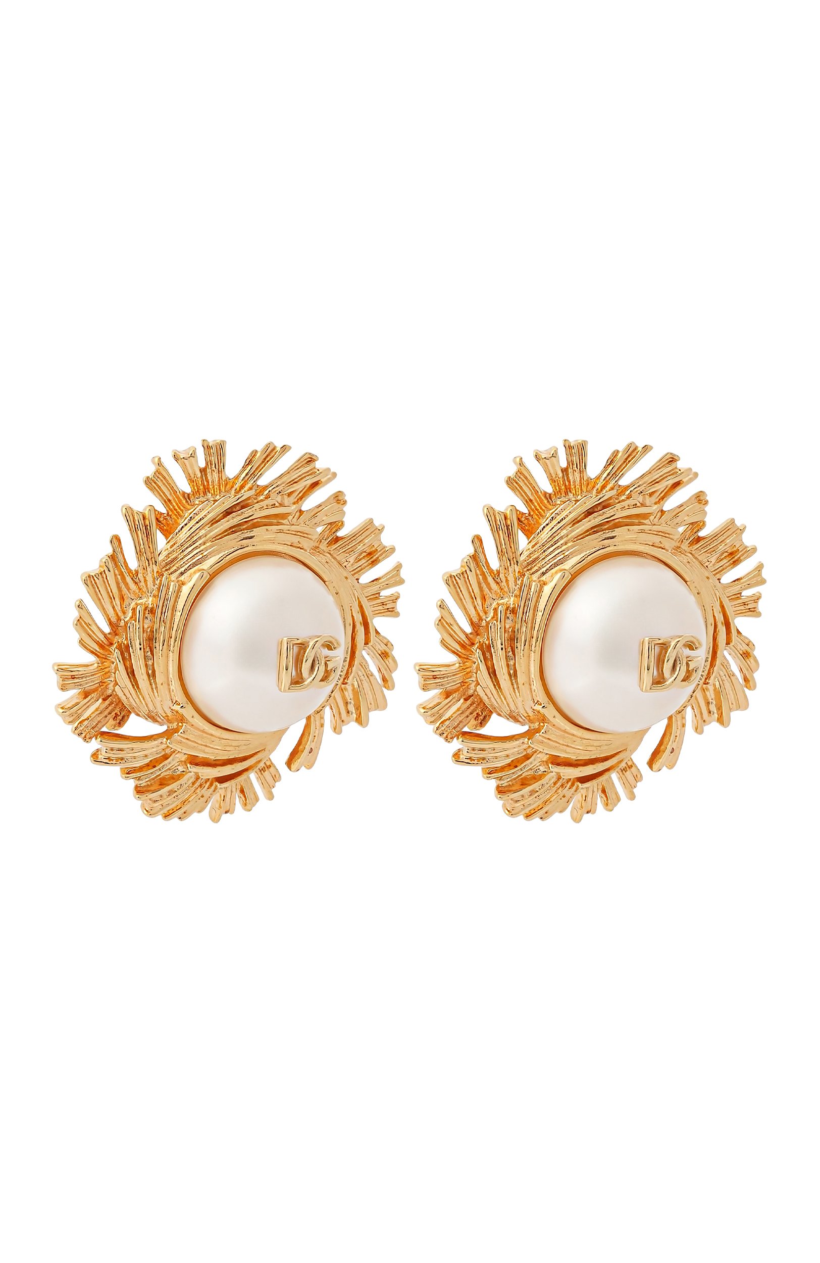 Клипсы DOLCE & GABBANA белого цвета по цене 139000 руб., арт. WES6S1/W1111, фото 3 Клипсы DOLCE & GABBANA, арт. WES6S1/W1111, фото 3