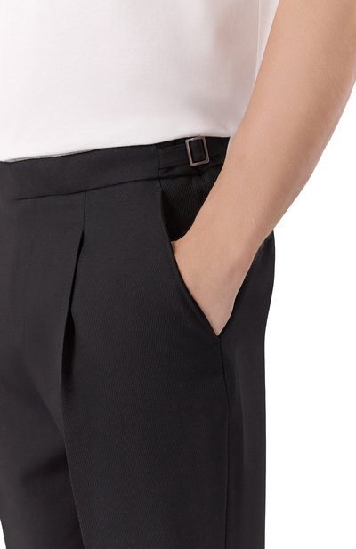 Шерстяные брюки BOSS черного цвета по цене 29950 руб., арт. 50551015, фото 5 Шерстяные брюки BOSS, арт. 50551015, фото 5