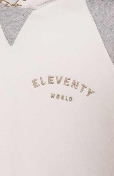 Хлопковое худи ELEVENTY молочного цвета по цене 16300 руб., арт. EW4P40/Z1293/10-16, фото 3 Хлопковое худи ELEVENTY, арт. EW4P40/Z1293/10-16, фото 3