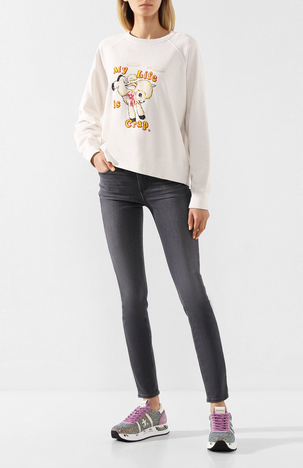 Хлопковый свитшот MARC JACOBS (THE) белого цвета по цене 28600 руб., арт. C6000021, фото 2 Хлопковый свитшот MARC JACOBS (THE), арт. C6000021, фото 2