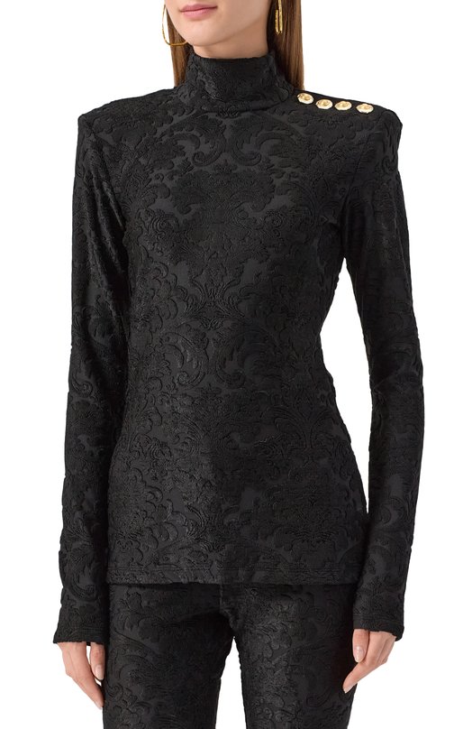 Топ из вискозы Balmain FF1AR962/JK65 Чёрный  FF1AR962/JK65 Фото 3