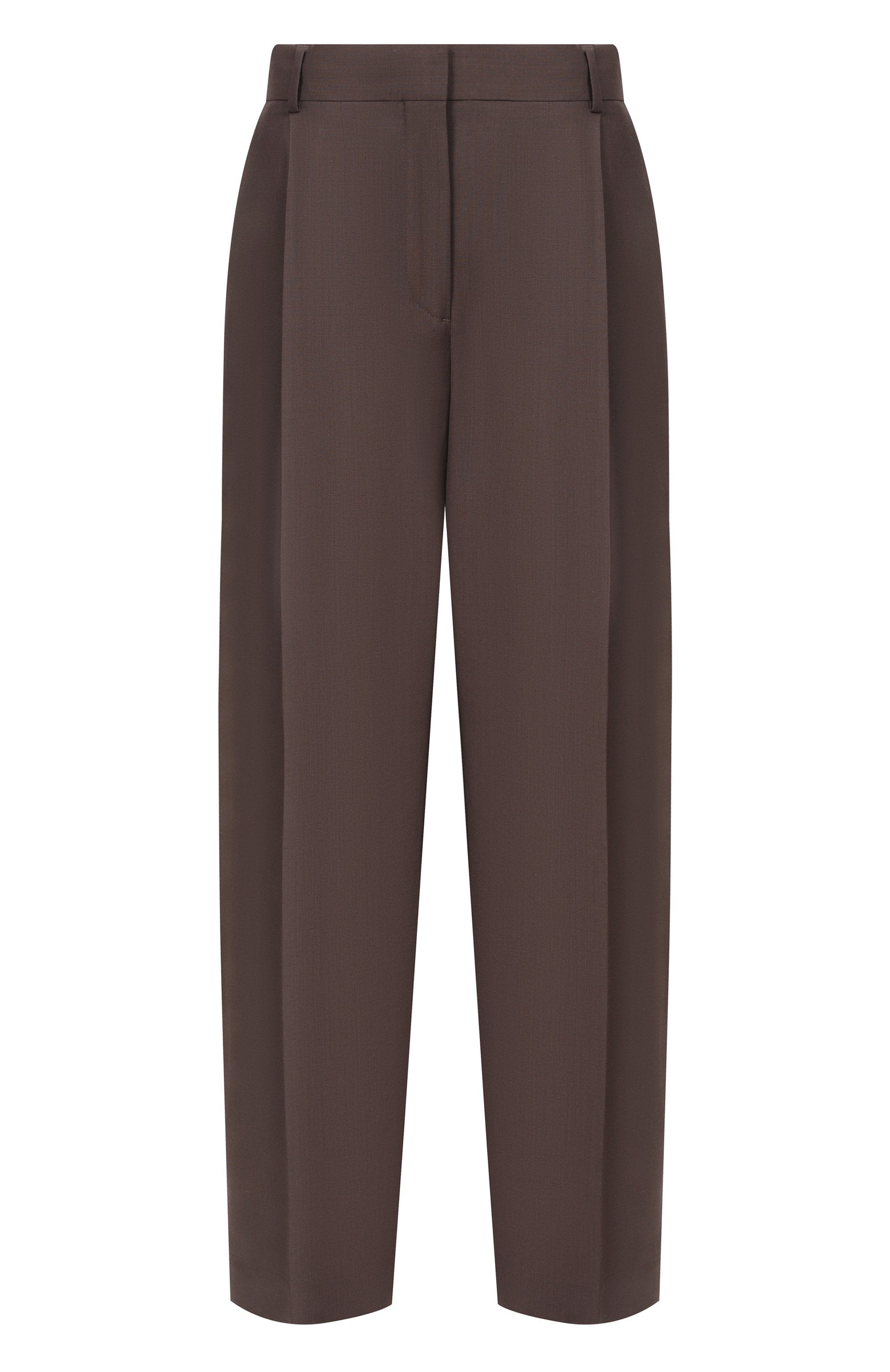 Шерстяные брюки TOTEME коричневого цвета по цене 63250 руб., арт. 261-WRB0340-FB0552, фото 1 Шерстяные брюки TOTEME, арт. 261-WRB0340-FB0552, фото 1