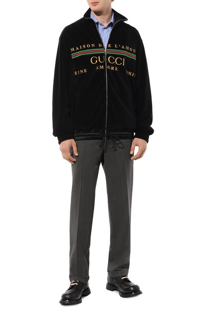 Хлопковый бомбер GUCCI черного цвета по цене 187200 руб., арт. 595533 XJBTD, фото 2 Хлопковый бомбер GUCCI, арт. 595533 XJBTD, фото 2