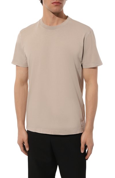 Хлопковая футболка FRADI темно-бежевого цвета по цене 13350 руб., арт. T75_F/CN6823, фото 3 Хлопковая футболка FRADI, арт. T75_F/CN6823, фото 3