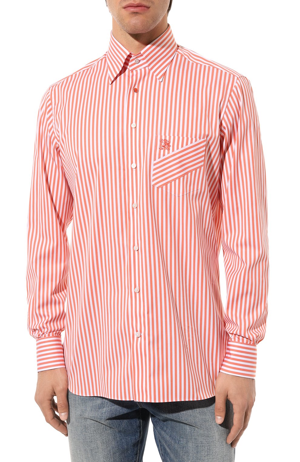 Хлопковая рубашка ZILLI оранжевого цвета по цене 72050 руб., арт. MFZ-7207-0249/0001, фото 3 Хлопковая рубашка ZILLI, арт. MFZ-7207-0249/0001, фото 3