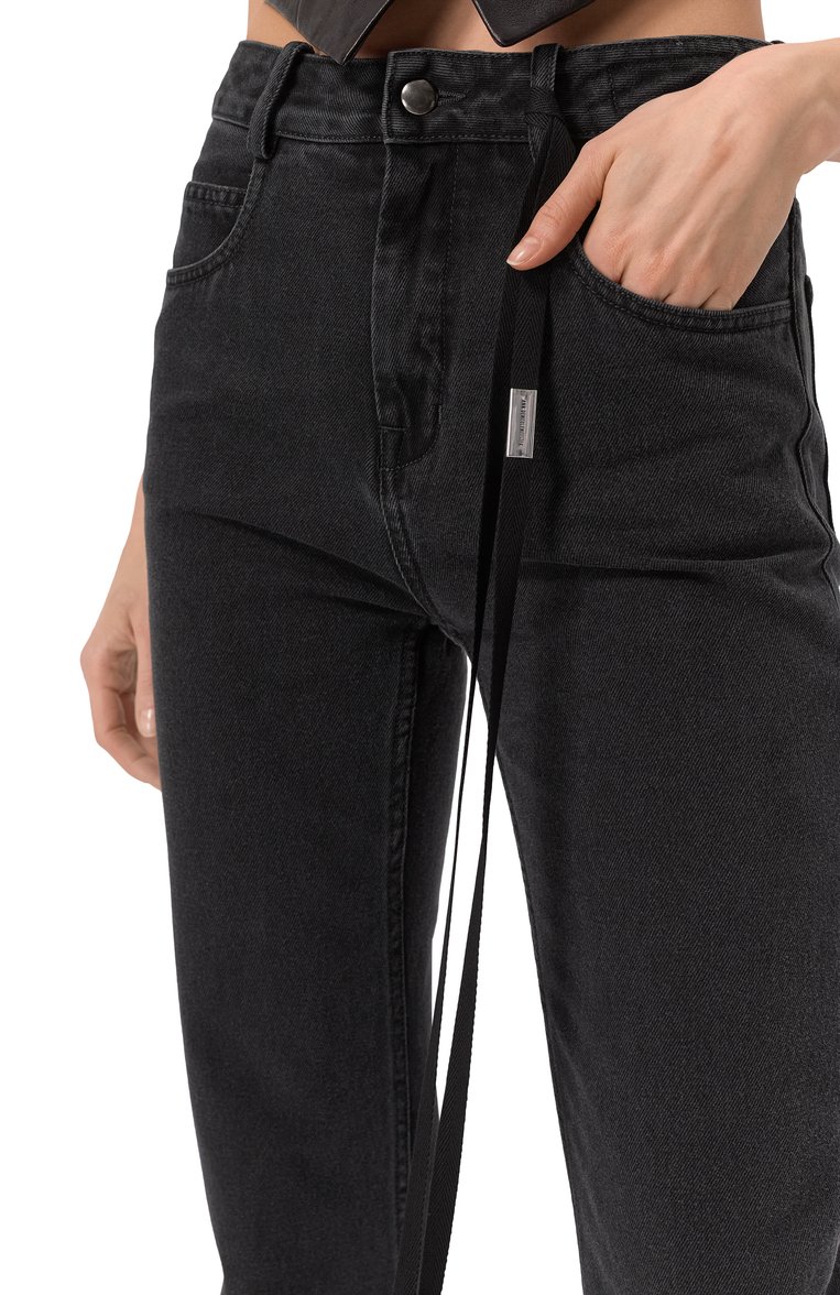Женские джинсы ANN DEMEULEMEESTER темно-серого цвета, арт. B0011430/FA039 | Фото 5 (Драгоценные камни: Проставлено; Материал сплава: Проставлено; Материал внешний: Деним, Хлопок; Длина (брюки, джинсы): Укороченные; Силуэт Ж (брюки и джинсы): Прямые; Стили: Гранж; Кросс-КТ: Деним)