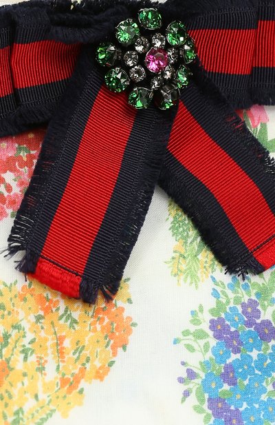 Хлопковое платье с принтом и брошью GUCCI, арт. 455620/ZB941, фото 3