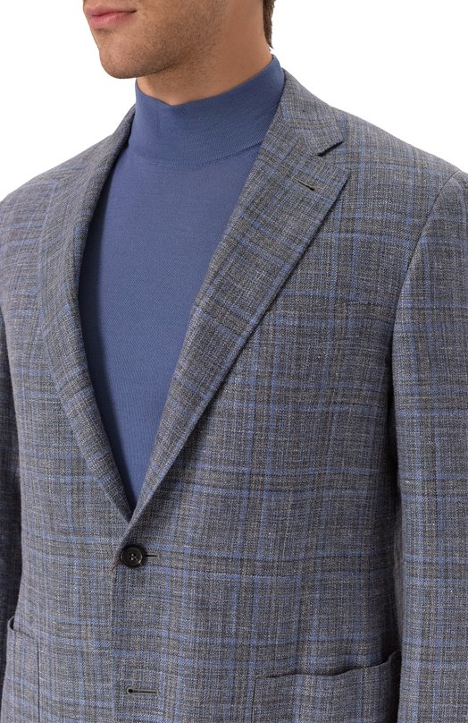 Пиджак из шерсти и шелка Canali 23275 CF00447 Голубой  23275 CF00447 Фото 7