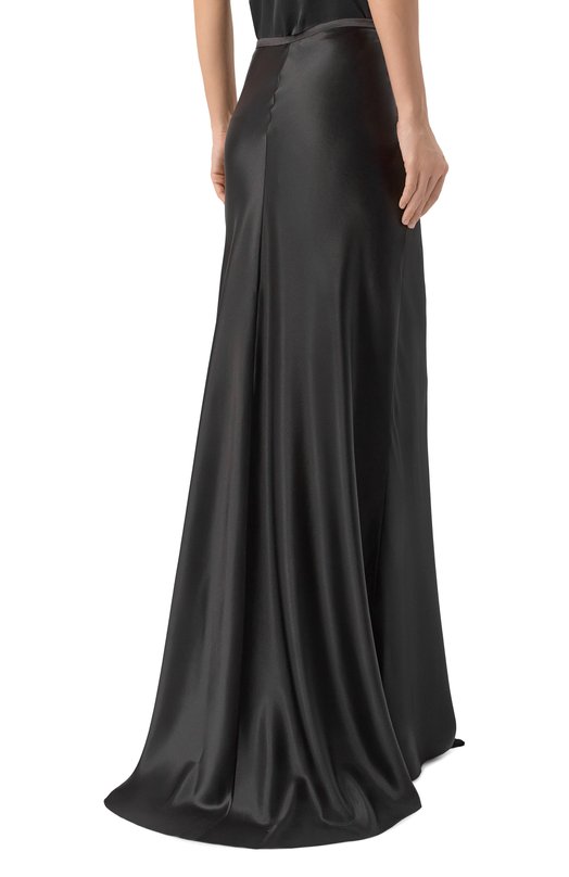 Атласная юбка Saint Laurent 845050/Y7G27 Чёрный  845050/Y7G27 Фото 4