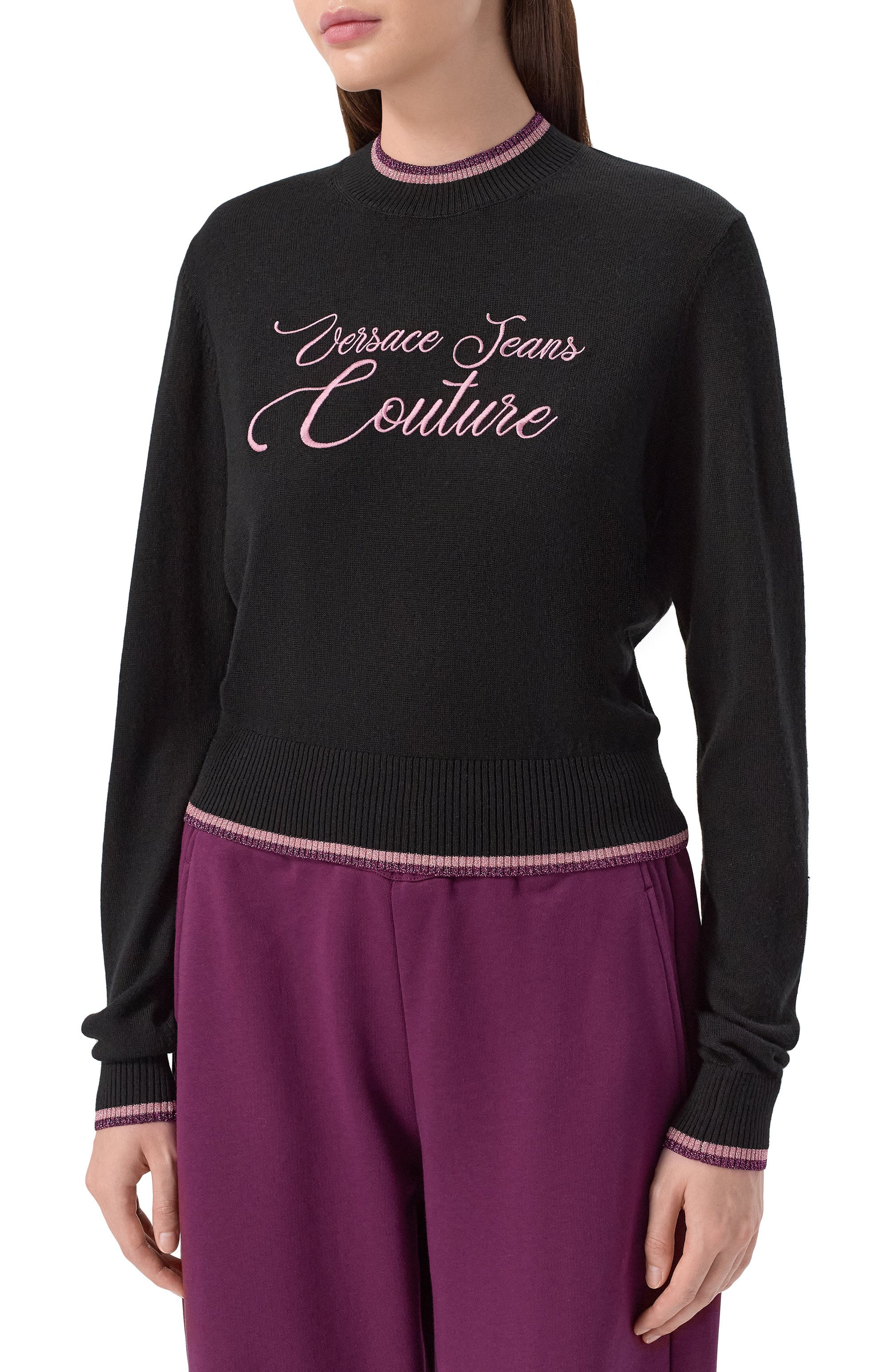 Пуловер VERSACE JEANS COUTURE черного цвета по цене 37150 руб., арт. 79HAFM20/CMH62, фото 3 Пуловер VERSACE JEANS COUTURE, арт. 79HAFM20/CMH62, фото 3