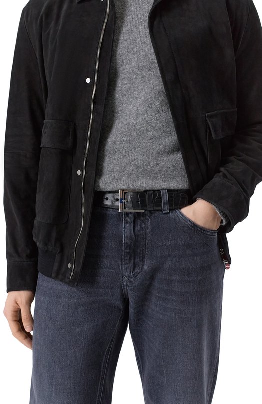 Ремень из кожи аллигатора Zilli B01135M1010VPALB0 Чёрный  B01135M1010VPALB0 Фото 2