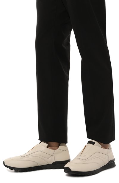 Кожаные кроссовки KITON белого цвета по цене 117000 руб., арт. USSA107N0109801, фото 3 Кожаные кроссовки KITON, арт. USSA107N0109801, фото 3