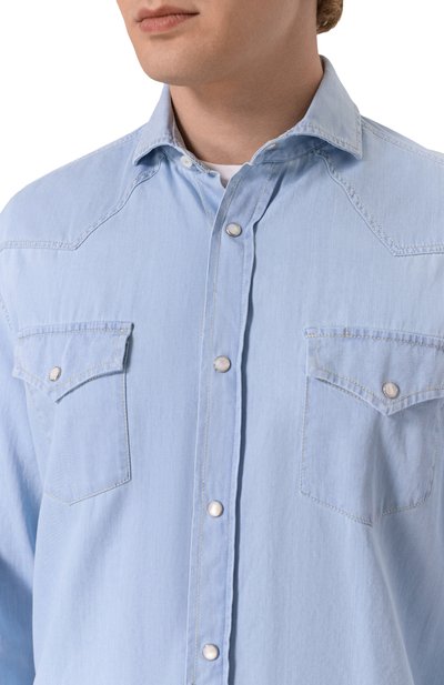 Джинсовая рубашка BRUNELLO CUCINELLI, арт. MR6834008, фото 5