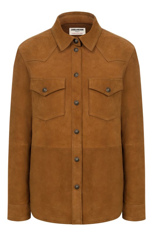 Замшевая рубашка Zadig and Voltaire RWSH01033 Коричневый RWSH01033