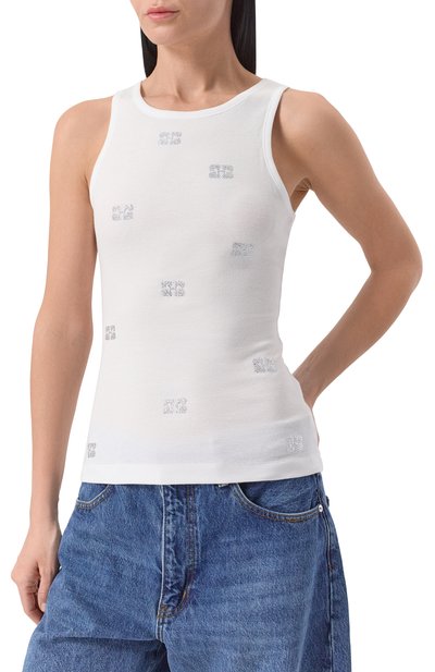 Хлопковая майка GANNI, арт. T4087, фото 3