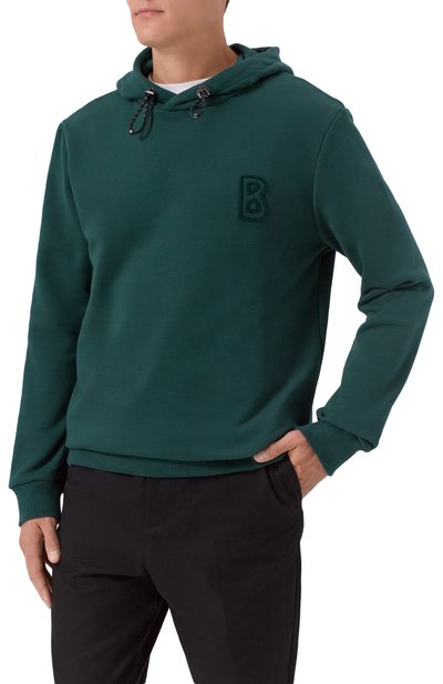 Хлопковое худи BOGNER темно-зеленого цвета по цене 35900 руб., арт. 88117497, фото 3 Хлопковое худи BOGNER, арт. 88117497, фото 3