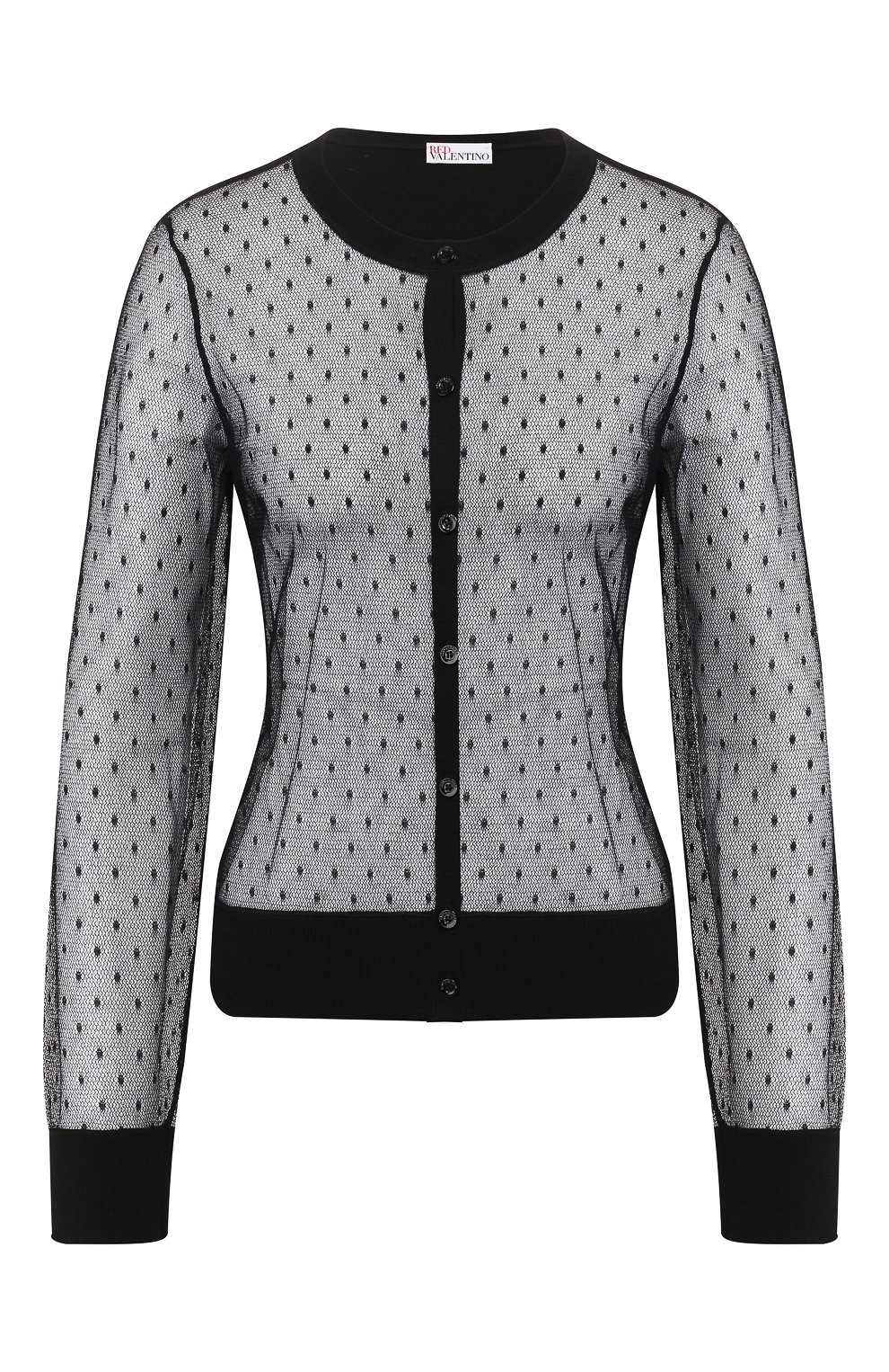 Кардиган REDVALENTINO черного цвета по цене 48500 руб., арт. TR3KAA51/4VM, фото 1 Кардиган REDVALENTINO, арт. TR3KAA51/4VM, фото 1