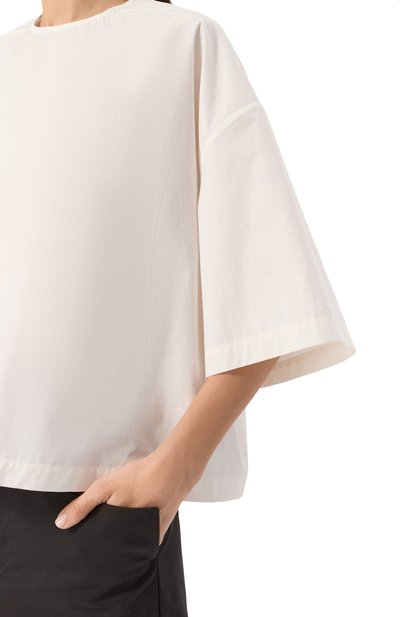 Хлопковый топ RICK OWENS белого цвета по цене 69300 руб., арт. RP01E7230/P, фото 5 Хлопковый топ RICK OWENS, арт. RP01E7230/P, фото 5