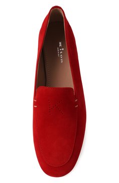 Женские замшевые лоферы KITON красного цвета, арт. D57803N01008 | Фото 6 (Материал внутренний: Натуральная кожа; Подошва: Плоская; Каблук высота: Низкий; Драгоценные камни: Проставлено; Материал внешний: Натуральная кожа, Замша; Материал сплава: Проставлено)