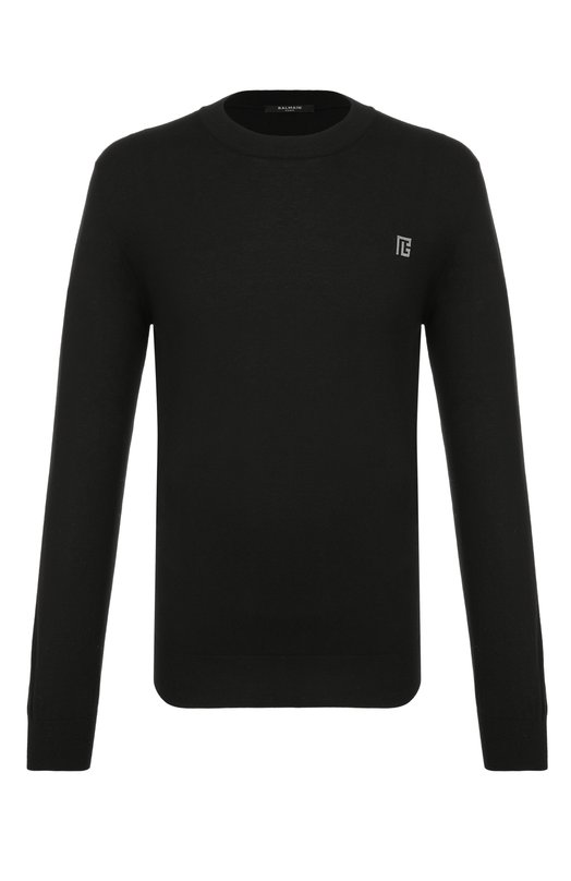 Джемпер из шелка и хлопка Balmain GH1KD000/KJ53 Чёрный GH1KD000/KJ53