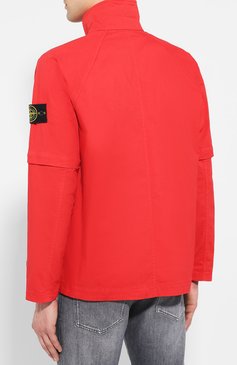 Мужская хлопковая куртка STONE ISLAND красного цвета, арт. 701510802 | Фото 4 (Статус проверки: Проверена категория; Материал внешний: Х�лопок; Длина (верхняя одежда): Короткие; Мужское Кросс-КТ: Верхняя одежда; Кросс-КТ: Ветровки, Куртка, Легкие; Материал сплава: Проставлено; Драгоценные камни: Проставлено; Стили: Кэжуэл; Рукава: Длинные)