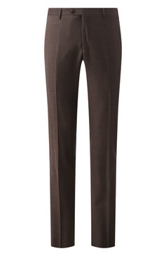 Мужские шерстяные брюки CORNELIANI коричневого цвета, арт. 255B01-2517087 | Фото 1 (Драгоценные камни: Проставлено; Длина (брюки, джинсы): Стандартные; Материал сплава: Проставлено; Материал внешний: Шерсть; Случай: Повседневный, Формальный; Стили: Кэжуэл)
