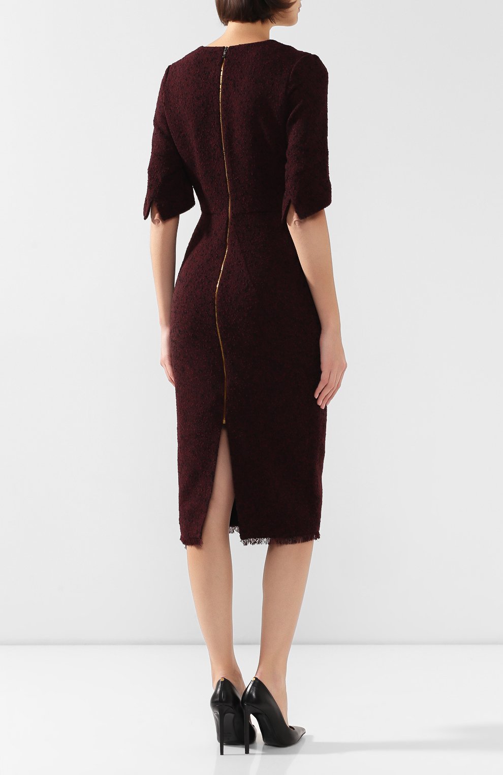 Шерстяное платье ROLAND MOURET бордового цвета по цене 209000 руб., арт. AW19/S0805/F0360, фото 4 Шерстяное платье ROLAND MOURET, арт. AW19/S0805/F0360, фото 4