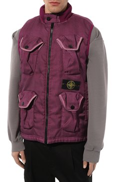 Мужской жилет STONE ISLAND фиолетового цвета, арт. 7515G0224 | Фото 3 (Материал внешний: Синтетический материал; Длина (верхняя одежда): Короткие; Материал подклада: Синтетический материал; Стили: Гранж; Мужское Кросс-КТ: жилеты-тонкие)