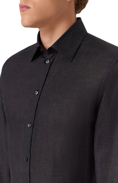 Льняная рубашка DOLCE & GABBANA темно-серого цвета по цене 89950 руб., арт. G5MM4Z/FU4MH, фото 5 Льняная рубашка DOLCE & GABBANA, арт. G5MM4Z/FU4MH, фото 5