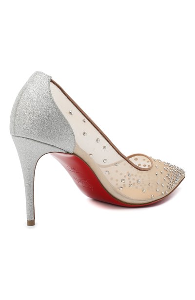 Текстильные туфли follies strass 85 CHRISTIAN LOUBOUTIN, арт. follies strass 85 rete/glitter mini/specchio, фото 4