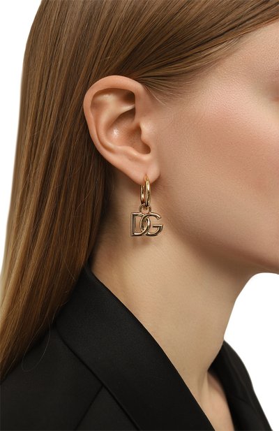 Серьги DOLCE & GABBANA золотого цвета по цене 33000 руб., арт. WEN5L2 W1111, фото 2 Серьги DOLCE & GABBANA, арт. WEN5L2 W1111, фото 2