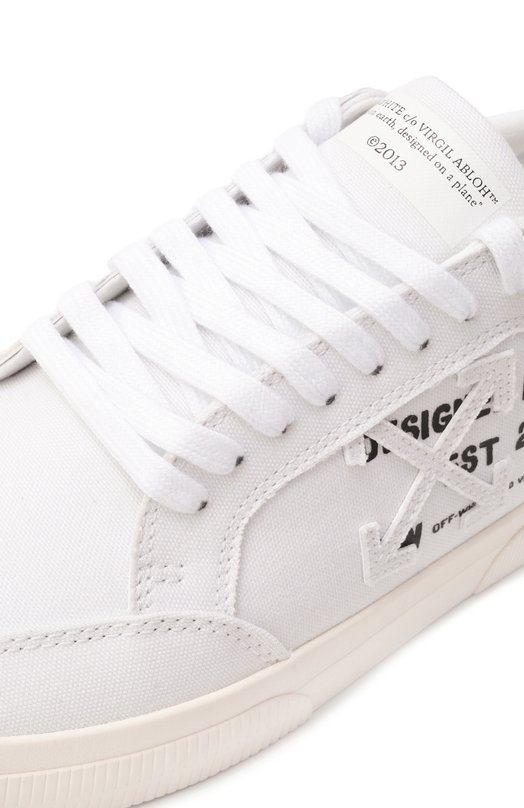 Текстильные кеды New Low Vulcanized Off-White 0MIA293S25FAB002 Белый  0MIA293S25FAB002 Фото 7