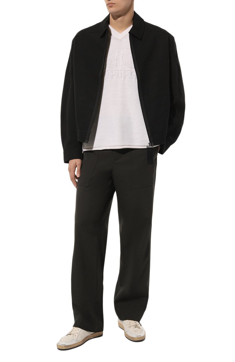 Мужская куртка из вискозы JACQUEMUS черного цвета, арт. 23H/236BL013-1359 | Фото 2 (Кросс-КТ: Куртка, Ветровка; Рукава: Длинные; Материал сплава: Проставлено; Материал внешний: Вискоза; Драгоценные камни: Проставлено; Длина (верхняя одежда): Короткие; Материал подклада: Хлопок; Стили: Кэжуэл)
