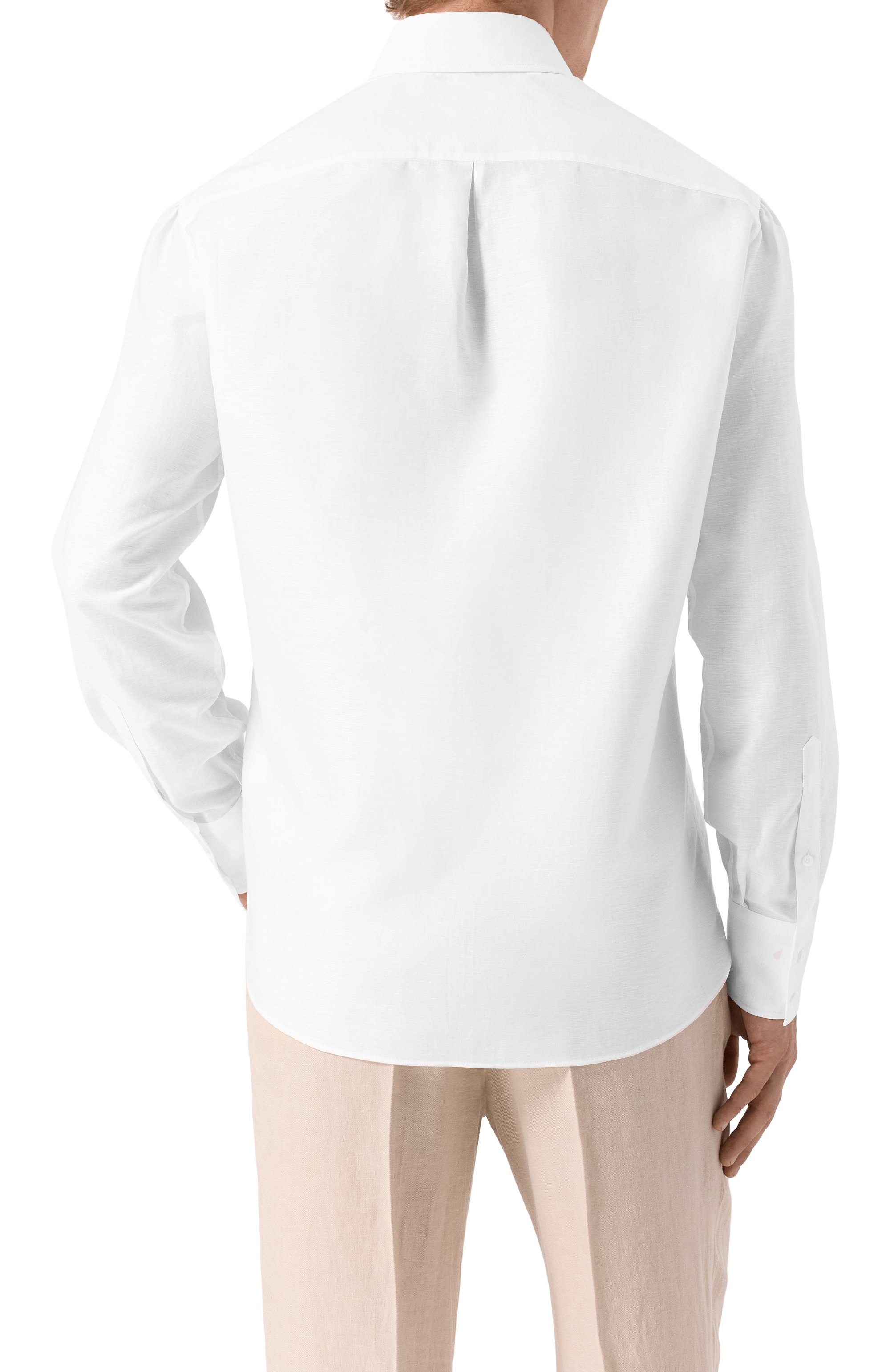 Рубашка из хлопка и льна BRUNELLO CUCINELLI, арт. MR6250028, фото 4