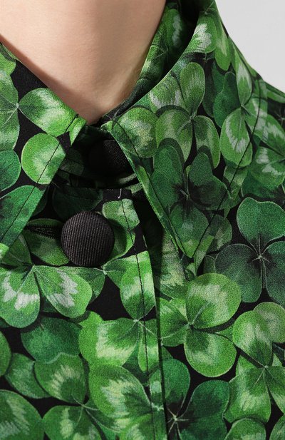 Шелковый плащ DOLCE & GABBANA зеленого цвета по цене 246000 руб., арт. F0Z65T/IS1AW, фото 5 Шелковый плащ DOLCE & GABBANA, арт. F0Z65T/IS1AW, фото 5