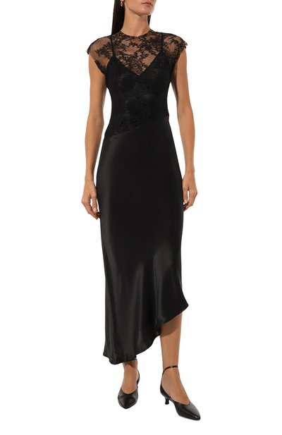 Шелковое платье ERIKA CAVALLINI черного цвета по цене 87700 руб., арт. P4WS15, фото 3 Шелковое платье ERIKA CAVALLINI, арт. P4WS15, фото 3