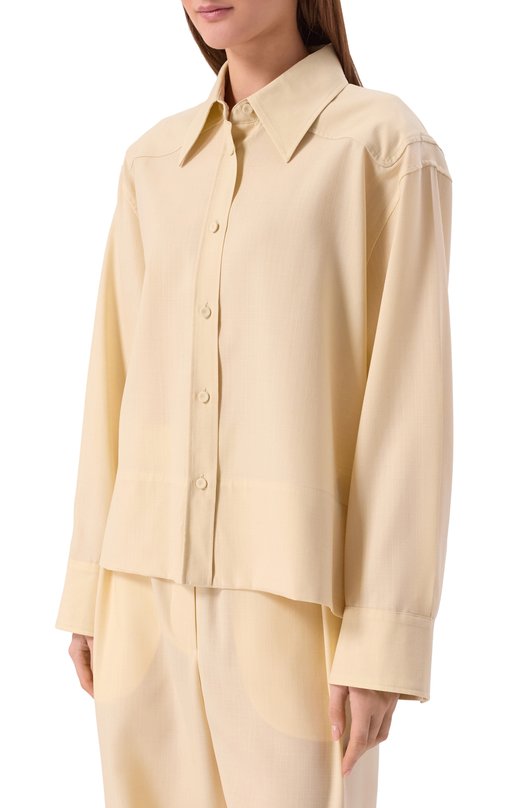 Шерстяная рубашка Jil Sander J01DL0179/J40171 Жёлтый  J01DL0179/J40171 Фото 3