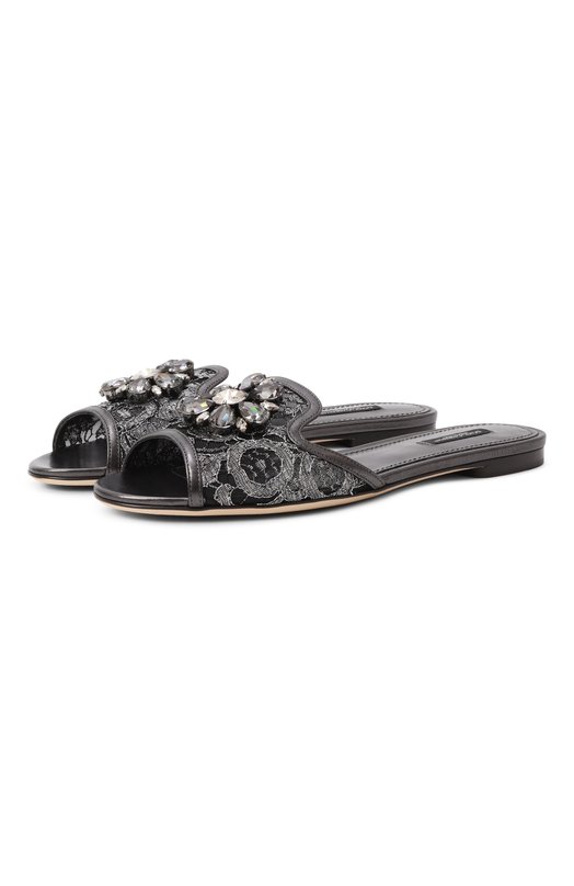 Текстильные шлепанцы Rainbow Bianca Dolce & Gabbana CQ0023/AE637 Серый CQ0023/AE637