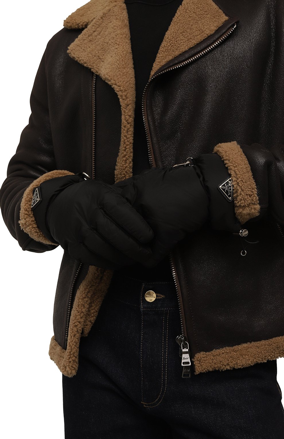 Перчатки PRADA черного цвета по цене 62000 руб., арт. 2GG092-2DWA-F0002, фото 2 Перчатки PRADA, арт. 2GG092-2DWA-F0002, фото 2