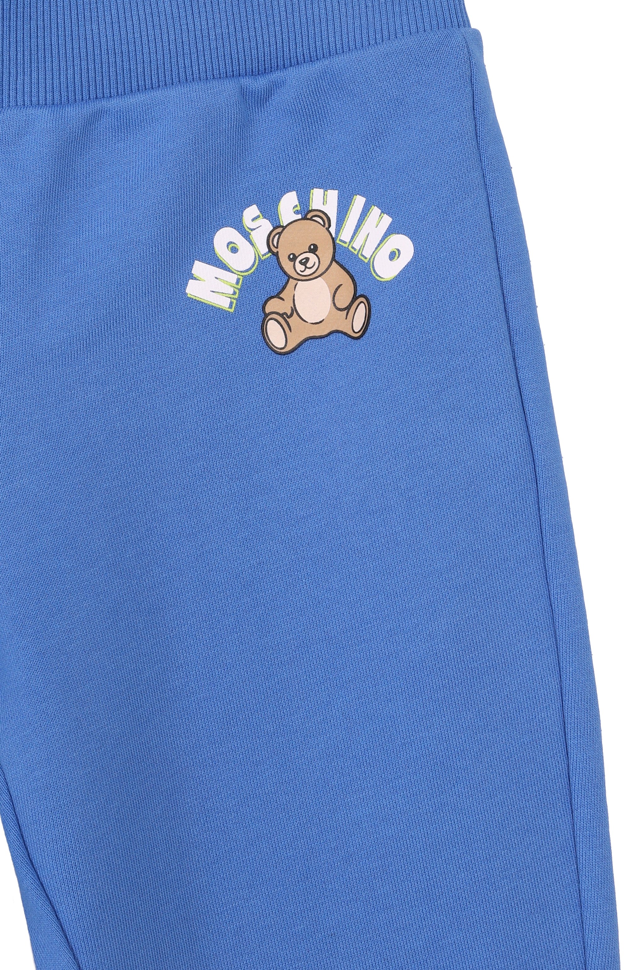 Хлопковые джоггеры MOSCHINO синего цвета по цене 9380 руб., арт. MUK05L/LCA86_2, фото 3 Хлопковые джоггеры MOSCHINO, арт. MUK05L/LCA86_2, фото 3