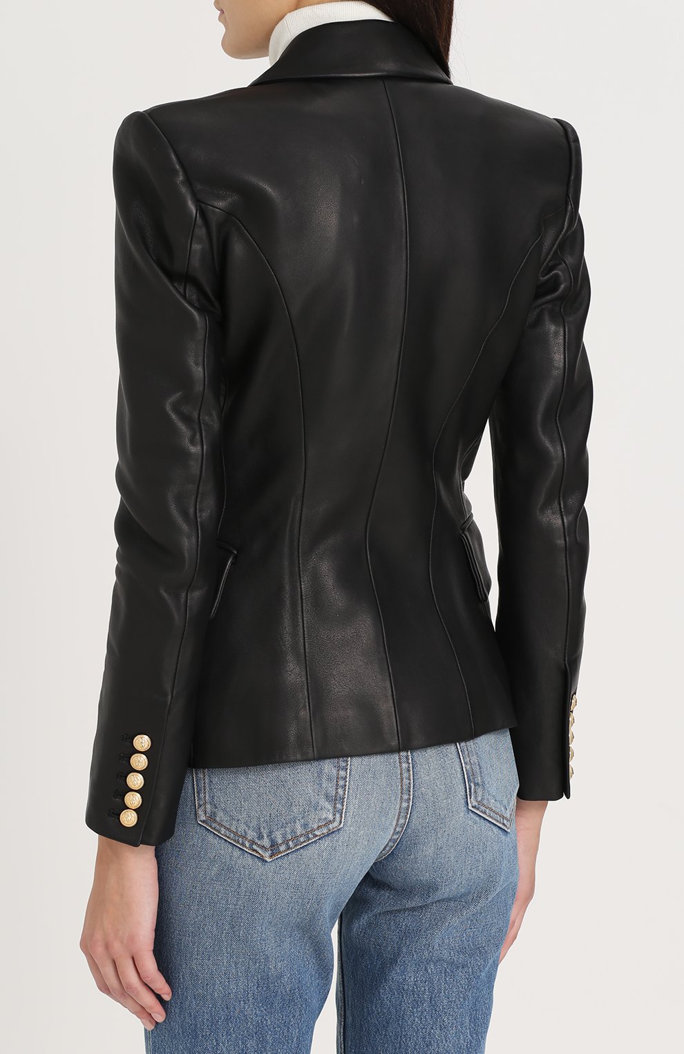 Двубортный кожаный жакет BALMAIN, арт. 997499/163P, фото 4