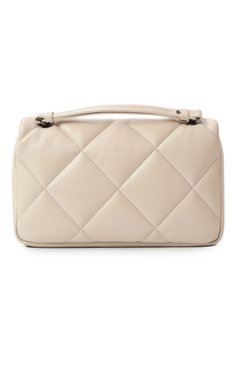 Женская сумка EMPORIO ARMANI кремового цвета, арт. Y3B208/YWJ8I | Фото 6 (Материал: Текстиль; Размер: medium; Ремень/цепочка: На ремешке)