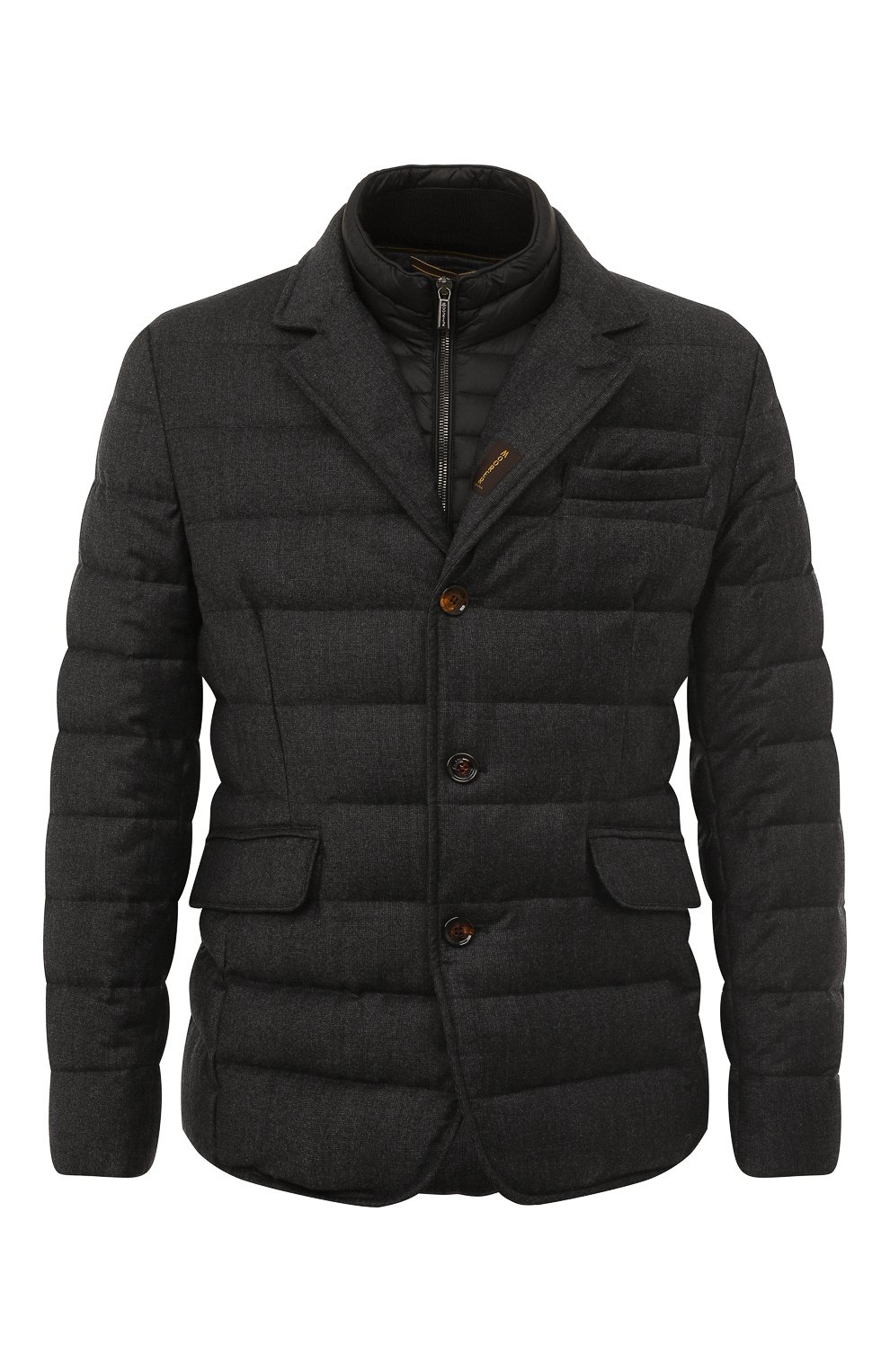 Пуховая куртка nomos-ff MOORER темно-серого цвета по цене 215000 руб., арт. MOUGI100246 TEPA240 NOMOS-FF, фото 1 Пуховая куртка nomos-ff MOORER, арт. MOUGI100246 TEPA240 NOMOS-FF, фото 1