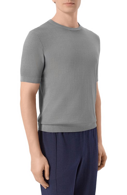 Хлопковый джемпер Andrea Campagna M5426-8051 Серый  M5426-8051 Фото 3