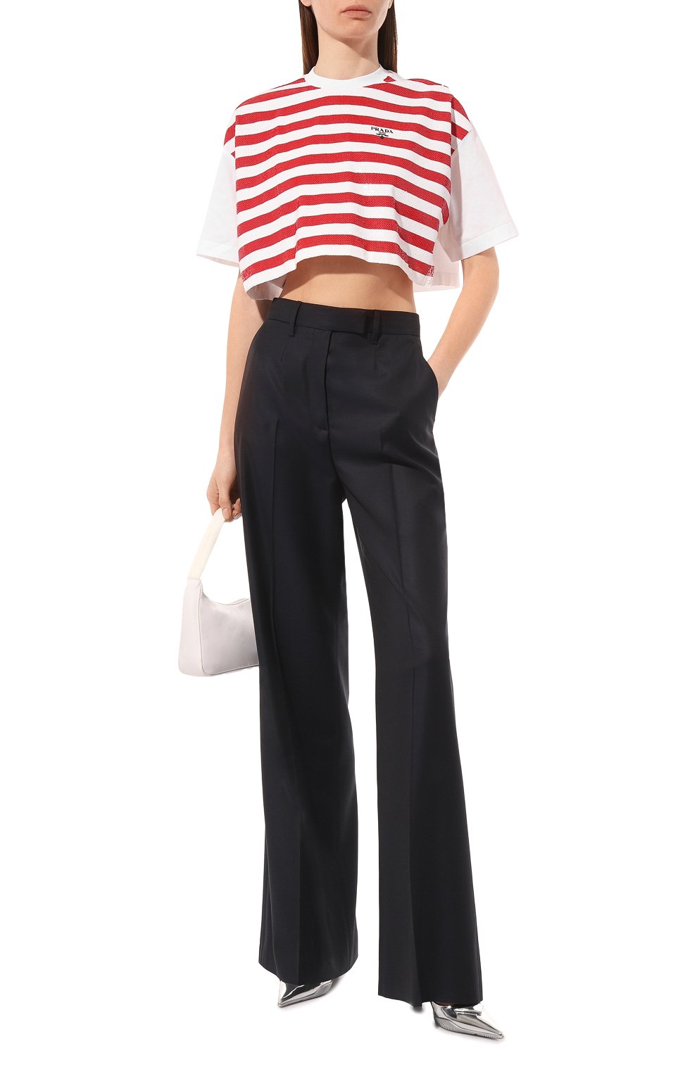 Хлопковая футболка PRADA, арт. 3560AR-103E-F0970-212, фото 2